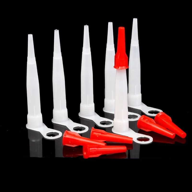 10/50pcs Plastic Universal Caulking Gun Pipes Nozzles Mastic Cartridge Spare Nozzles Screw Cover Cap Household Sealant Tool