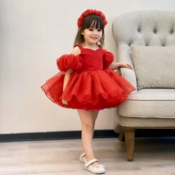 Eightree Children's First Communion Ball Gown Wedding Party Bridesmaid Dress Kid Lace Glitter Tulle Flower Girl Dress Customized