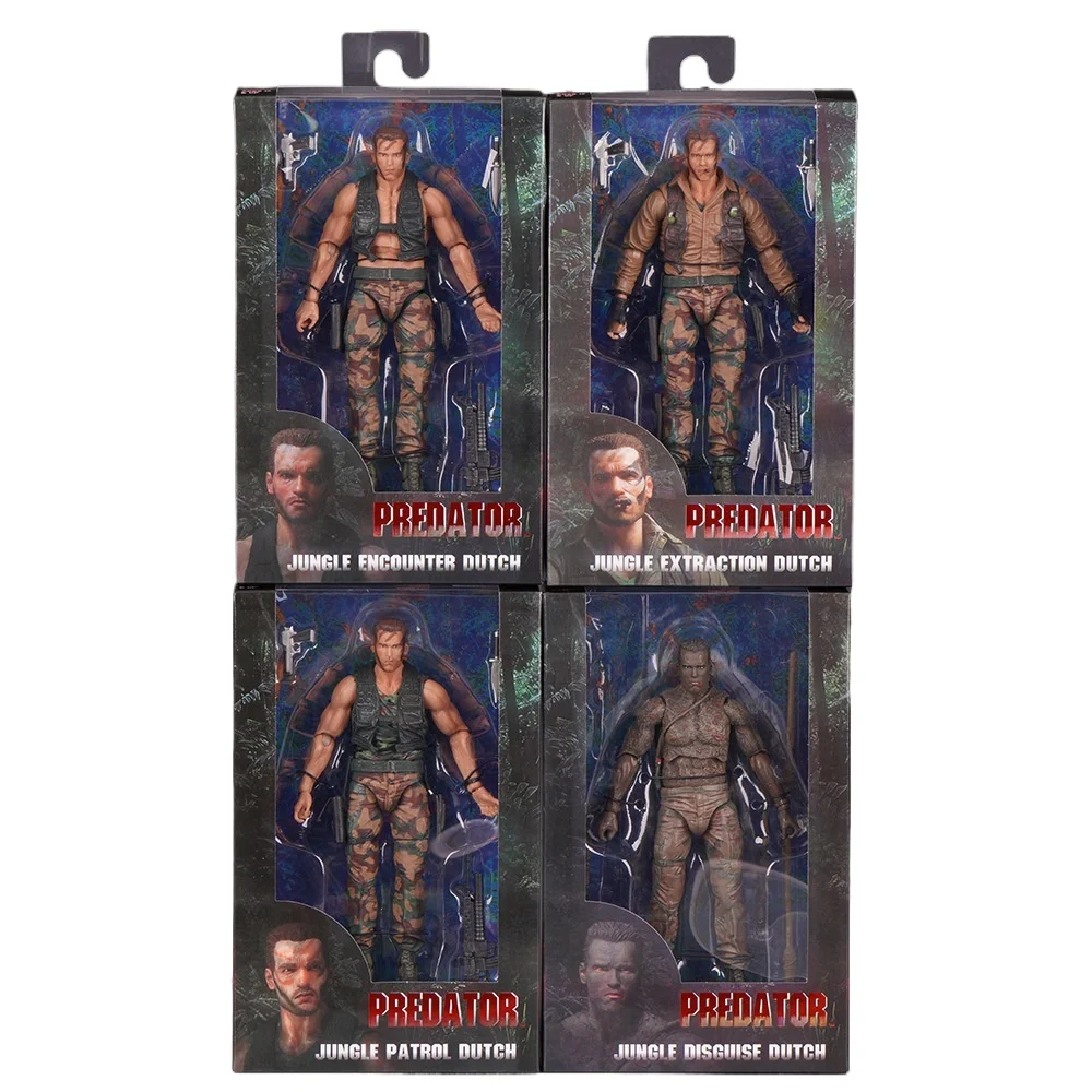 2026 Nuevo Neca Predator Jungle Extraction Figura de Acción Holandesa Schwarzenegger Estatua Modelo Decoración de Escritorio Juguete Regalo