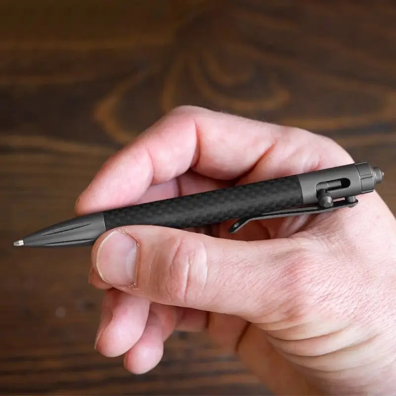 Carbon Fiber Multifunctional Self Defense Tactical Pen Outdoor Portable EDC Bolt Pen