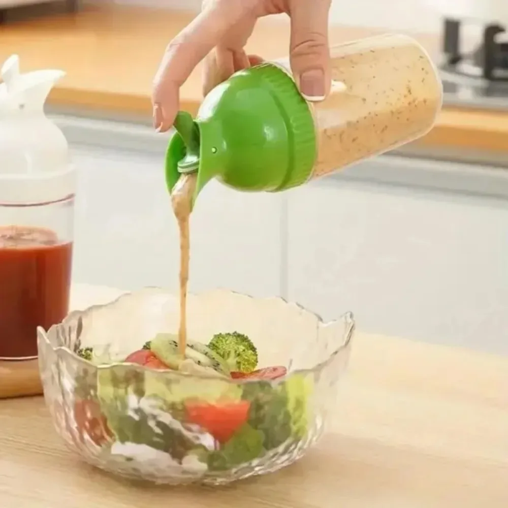 New Kitchen Gadget Leakproof Salad Dressing Shaker 200ml Bottle 2025 with Scales Mixer Universal Easy Grips 5.5x17cm