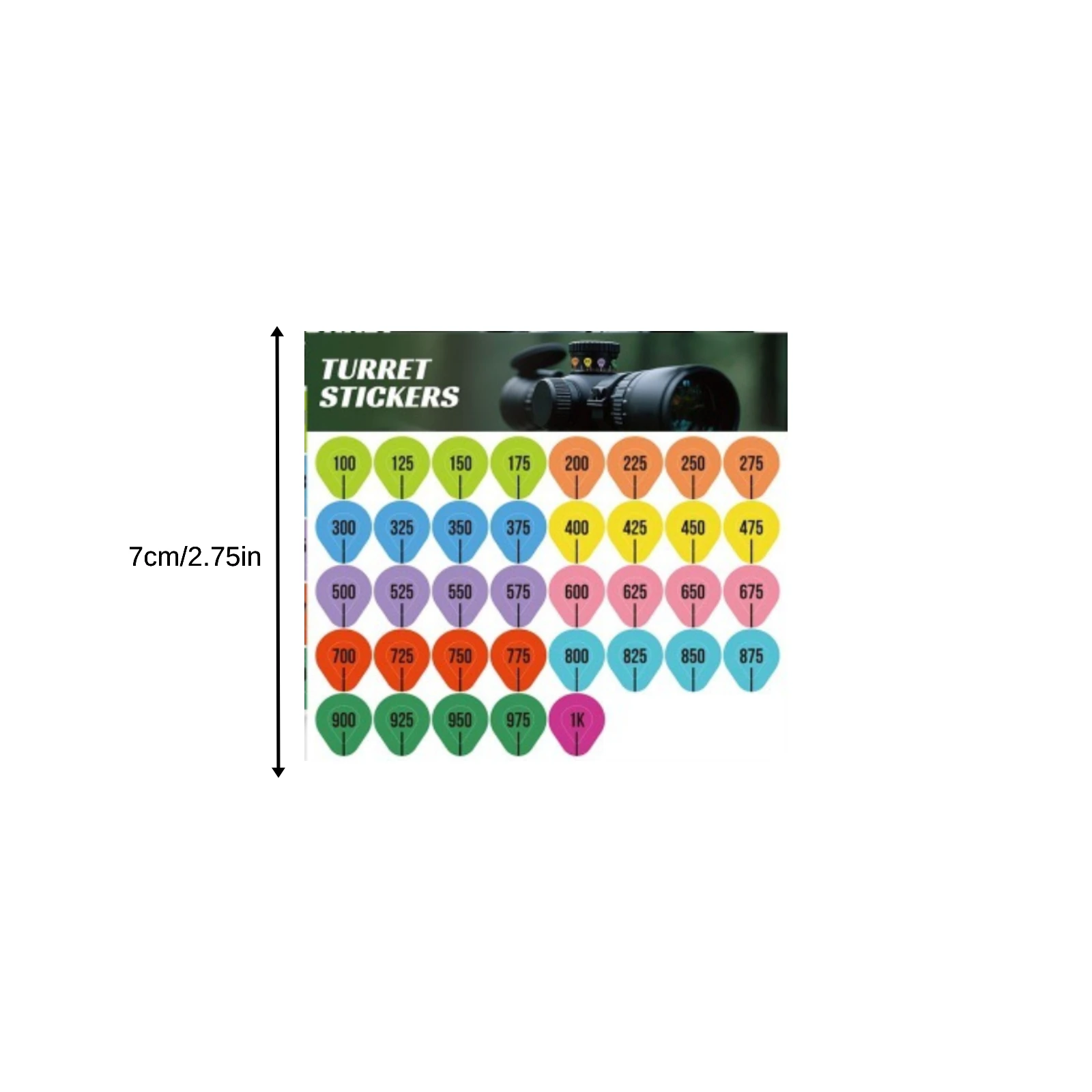 8 Sheets Rifle Scope Turret Stickers, For Rifle Scope Turret Tags For Long Range Shooting Hunting, Fit Most Scope Caps