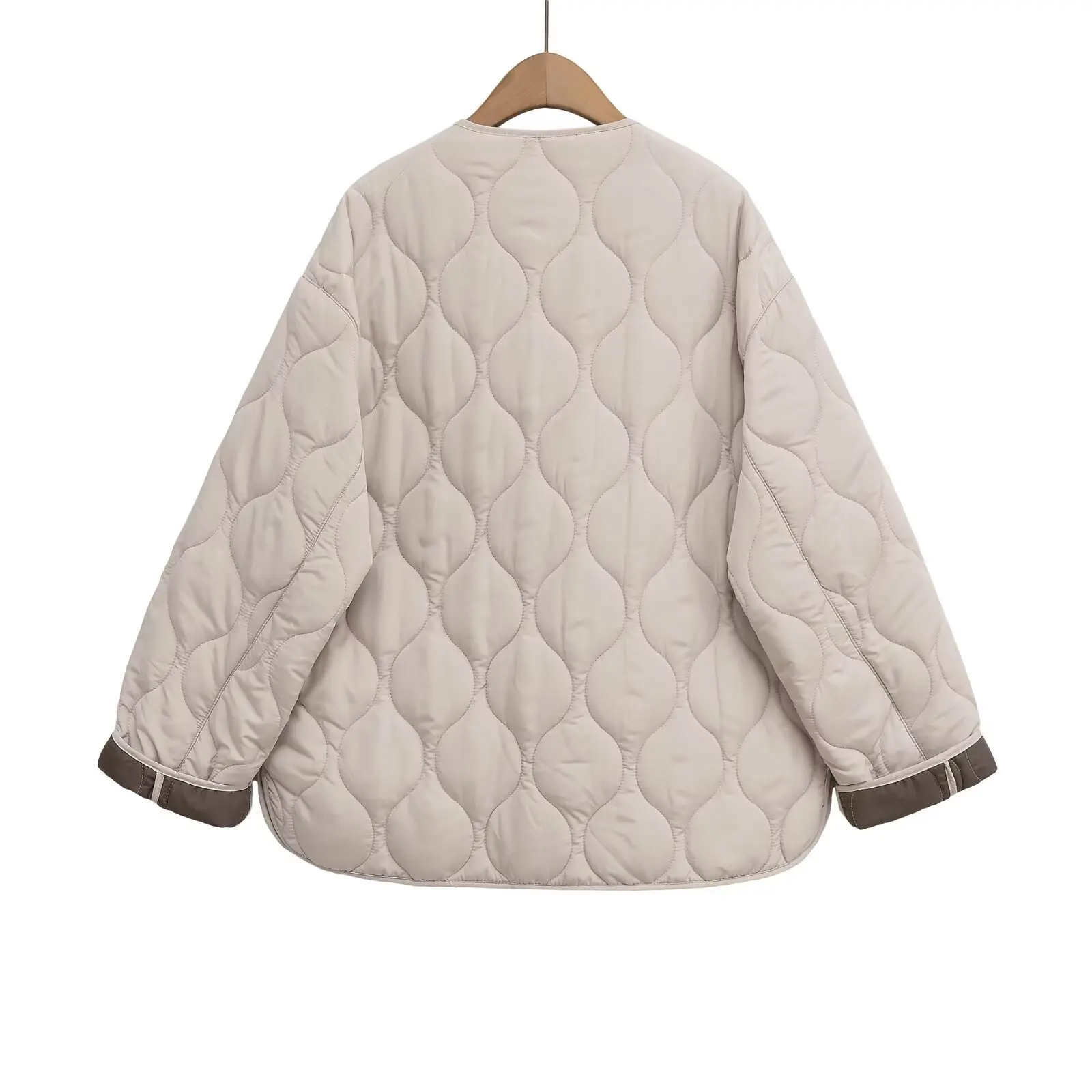 النمط الأوروبي والأمريكي 2025 شتاء جديد فضفاض عارضة سترة قطنية دافئة الماس #3