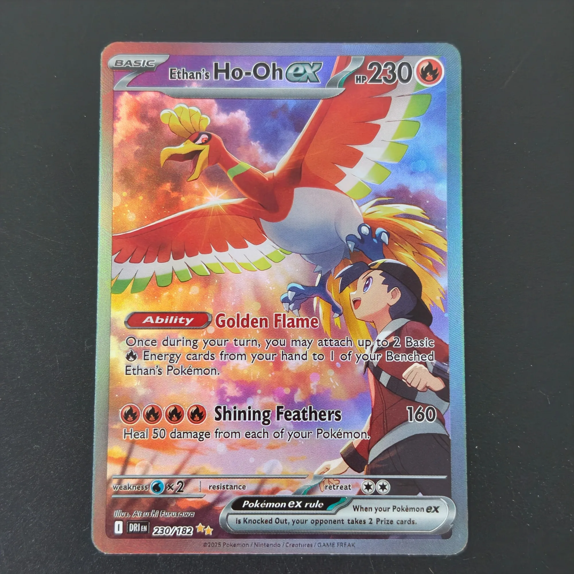 DIY Pokemon Character Full Art SAR UR Holo ex Cards Team Rocket Mewtwo Gold Moltres Lillie’s Clefairy Ethan’s Ho-Oh Anime Card view 4