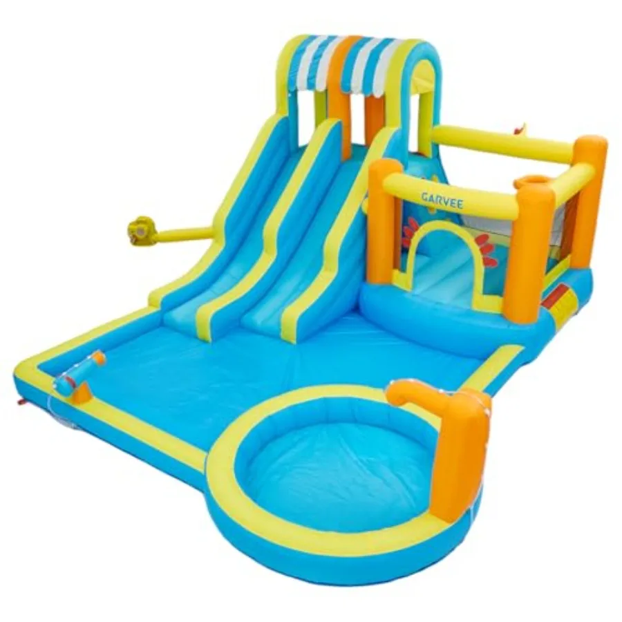 

Надувной батут-горка с водным сплавом и бассейном, двойные горки, зона для скалолазания, уличный аквапарк для двора с мощным насосом