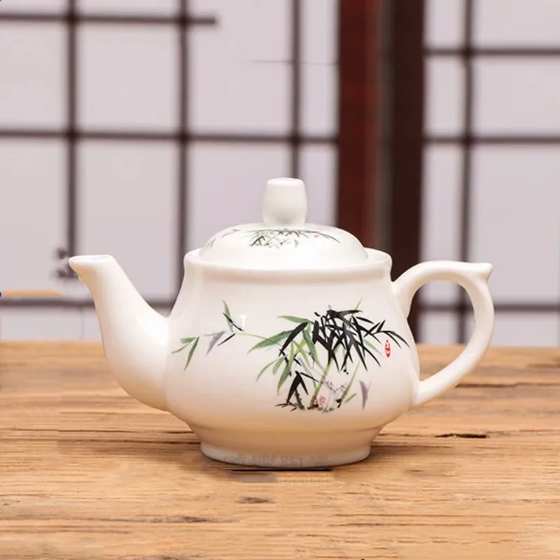 Exquisite Ceramic Teapot Hand-painted Lotus Xishi Tea Pot Ball Hole Filter Beauty Tea Infuser Traditional Tea Ceremony Supplies