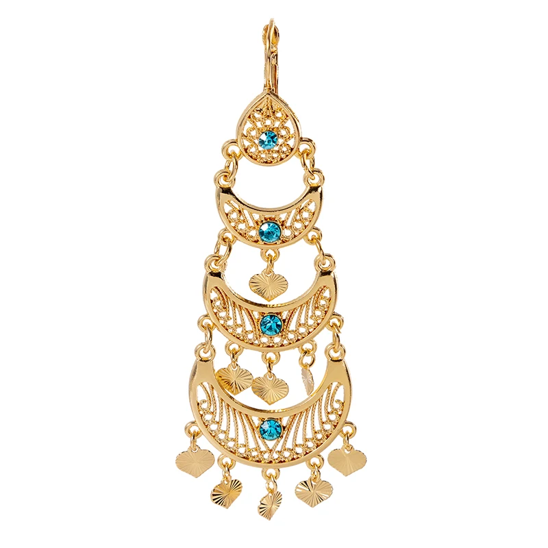 Marokko Vintage Gold Strass Quaste Ohrringe Frauen Mode Baumeln Ohrringe Nahen Osten Braut Schmuck – Detail 11