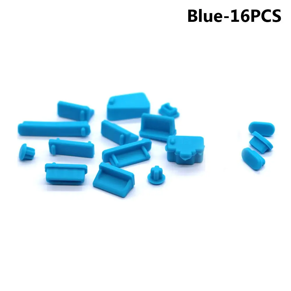 16pcs 13pcs Silicone HD RJ45 Interface Dustproof Cover Stopper USB Type-C Port Laptop Anti Dust Plug