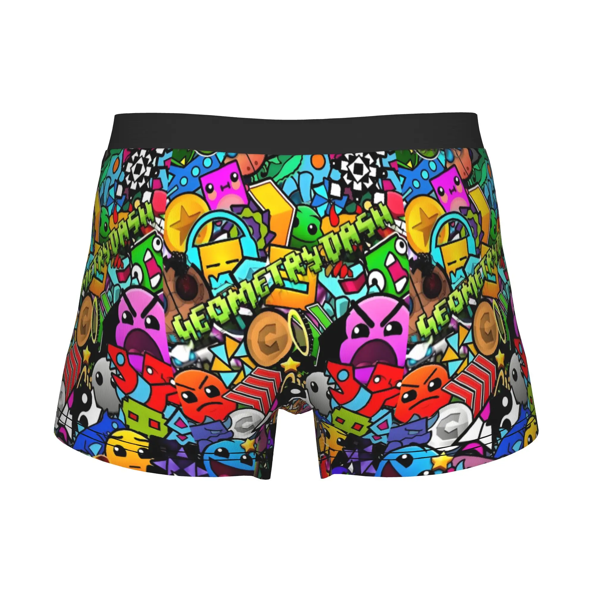 Geometry Dash Video  Boxers Shorts Men Colorful Game Briefs Underwear Funny Underpants