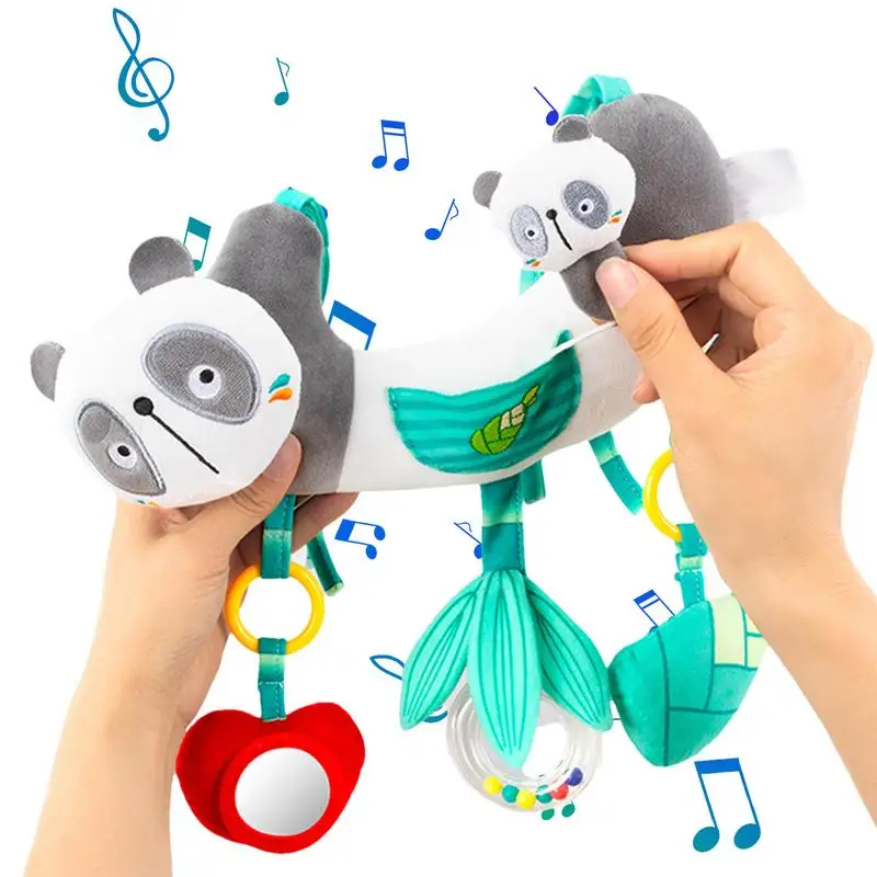Babies Stroller Arch Toy Cute Panda Rattle Teething Toy Cartoon Rattle Toys With Sound Montessori Preschool Learning Toys