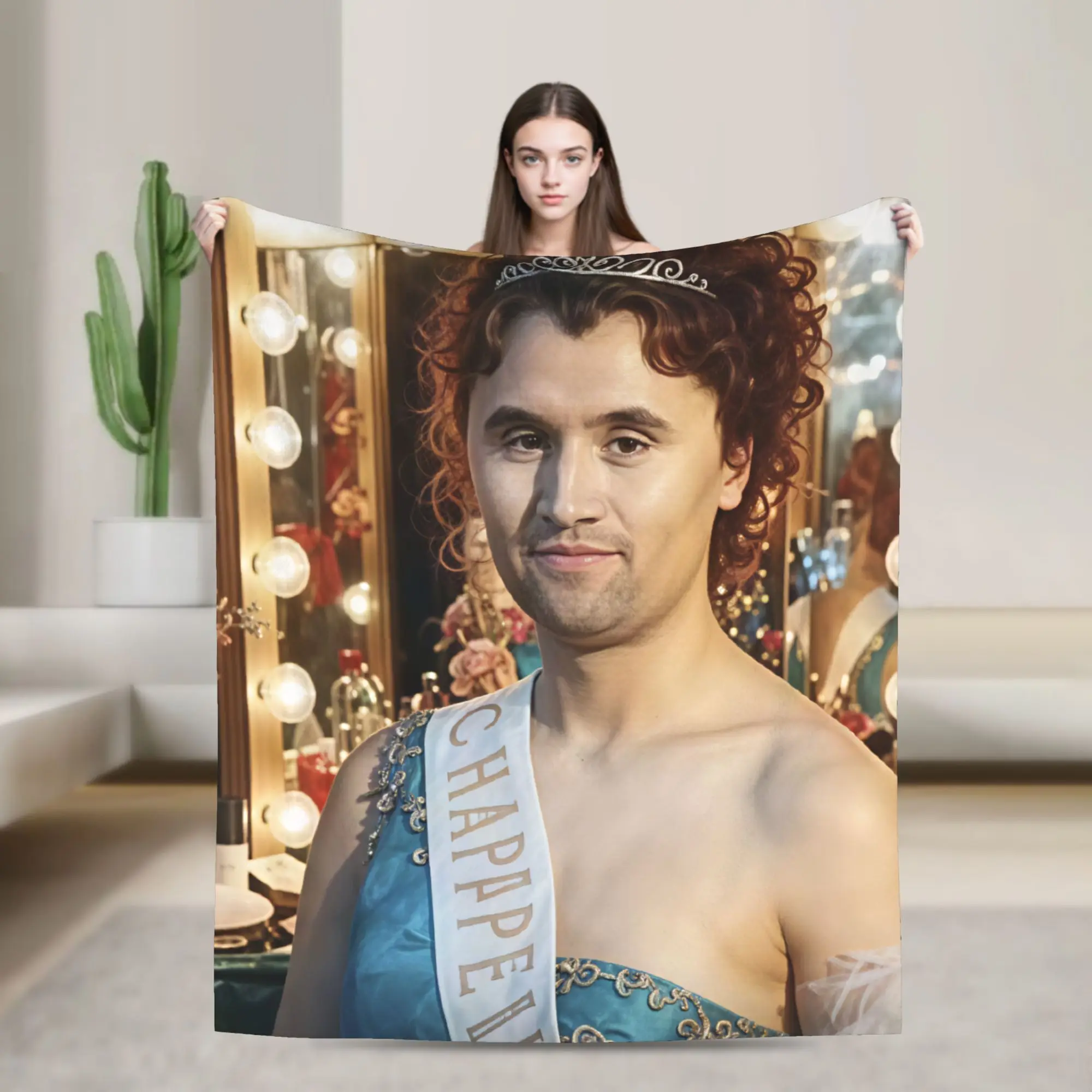 Charlie Kirk Beauty Pageant Funny Meme Throw Blanket Cozy Casual Blanket  For Outdoor Travel Office Flannel Bedspread Bed Cover