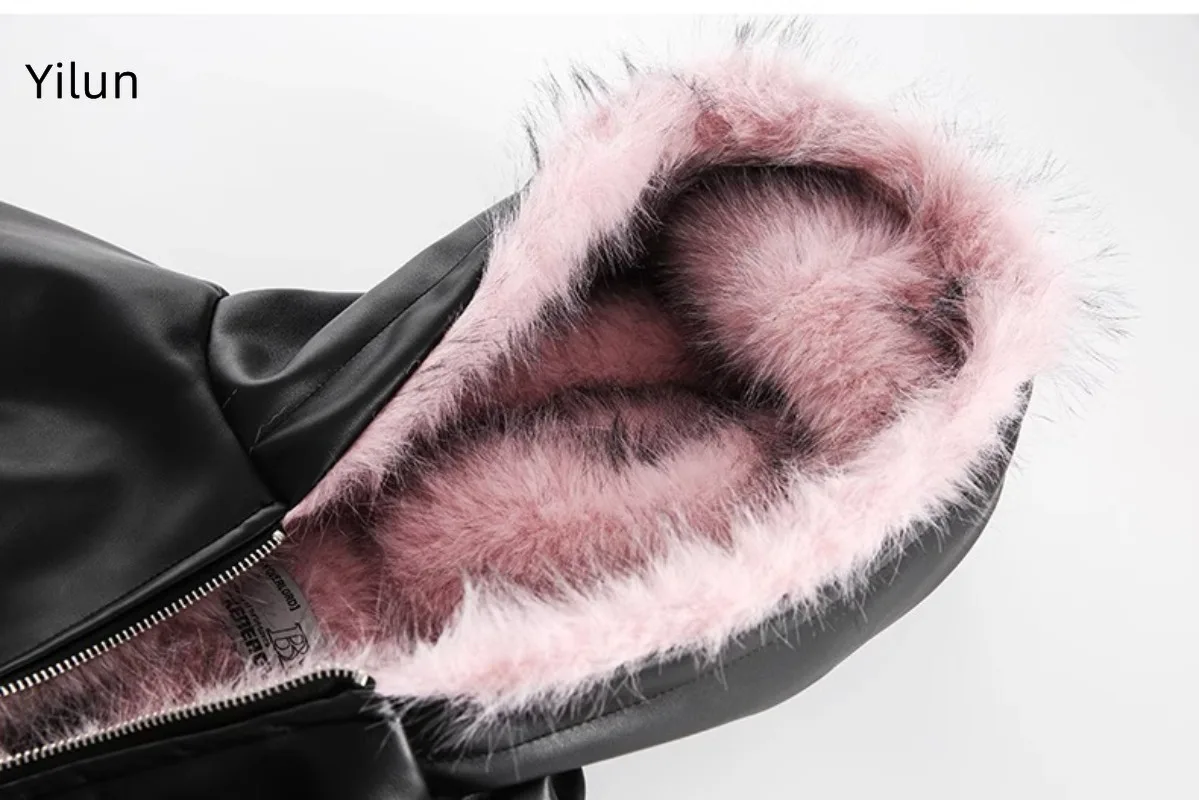 Yilun-Veste en cuir décontractée pour femme, haut de sport, conception bloquée de documents, collection automne et hiver, vêtements à la mode, 2025
