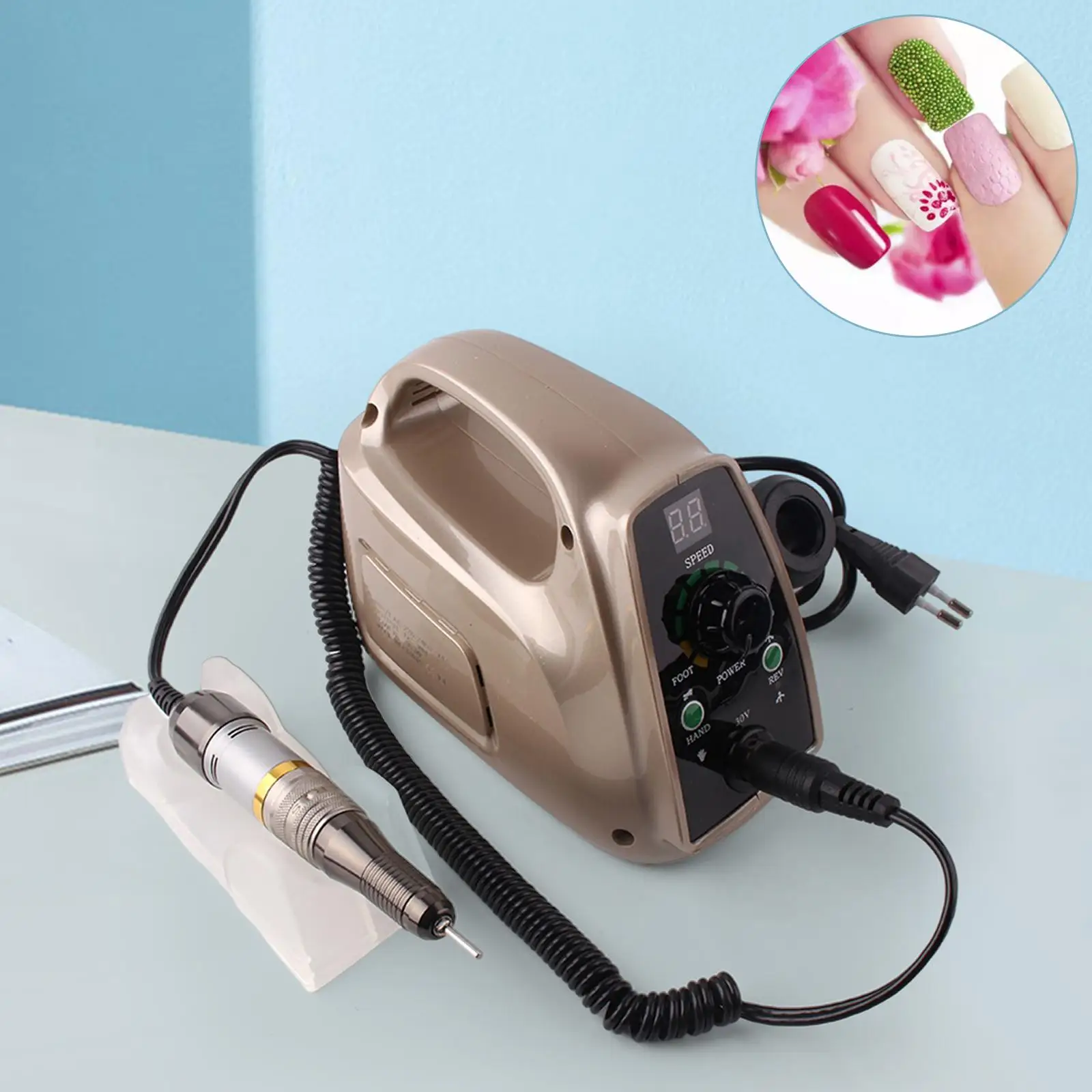 Professional Electric Nail Drill Machine 35000 RPM Polishing File Manicure Machine for Shaping Acrylic Nails Polisher EU