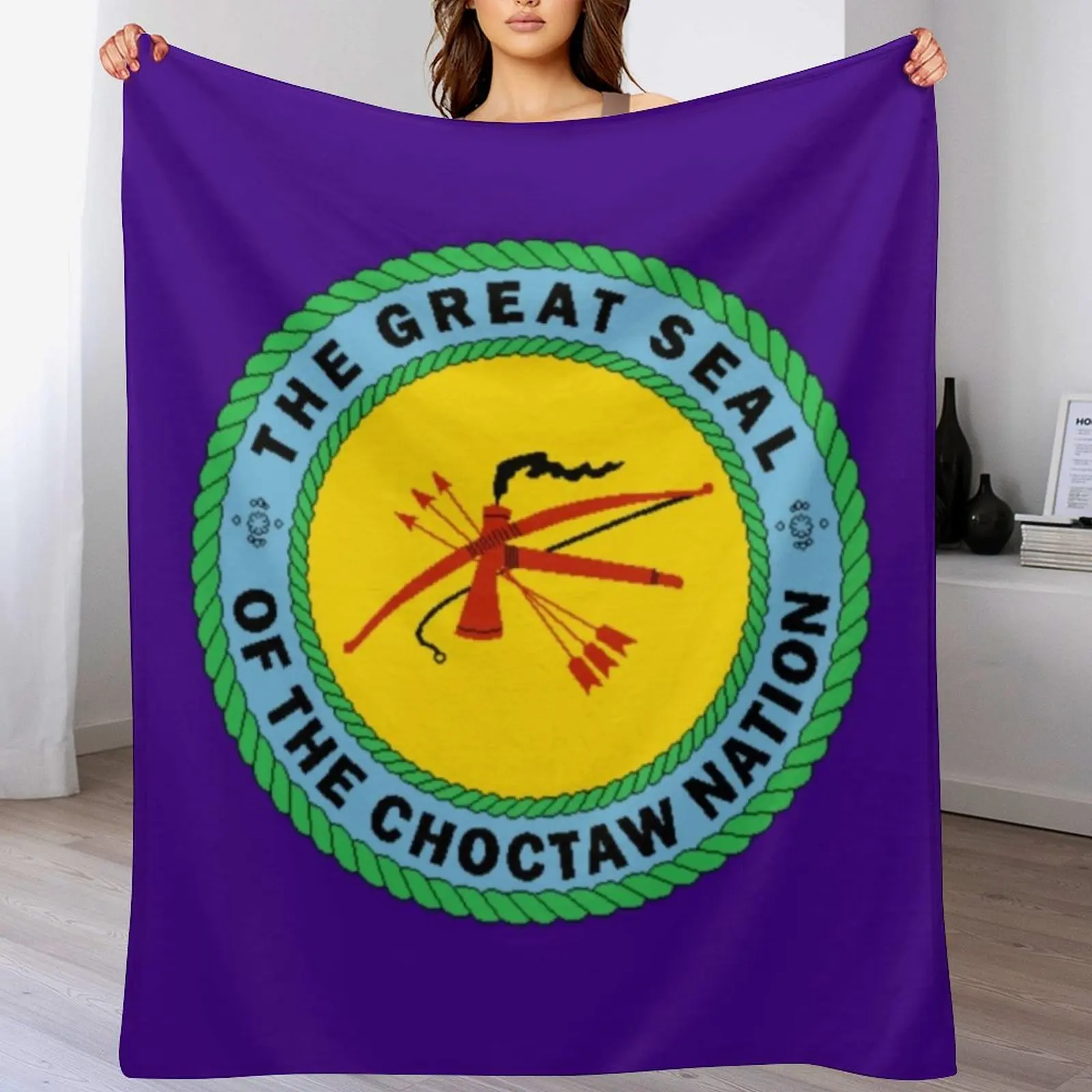 Flag of Choctaw Nation of Oklahoma Indian reservation USA Throw Blanket Decorative Soft Throw Blanket for Couch Sofa
