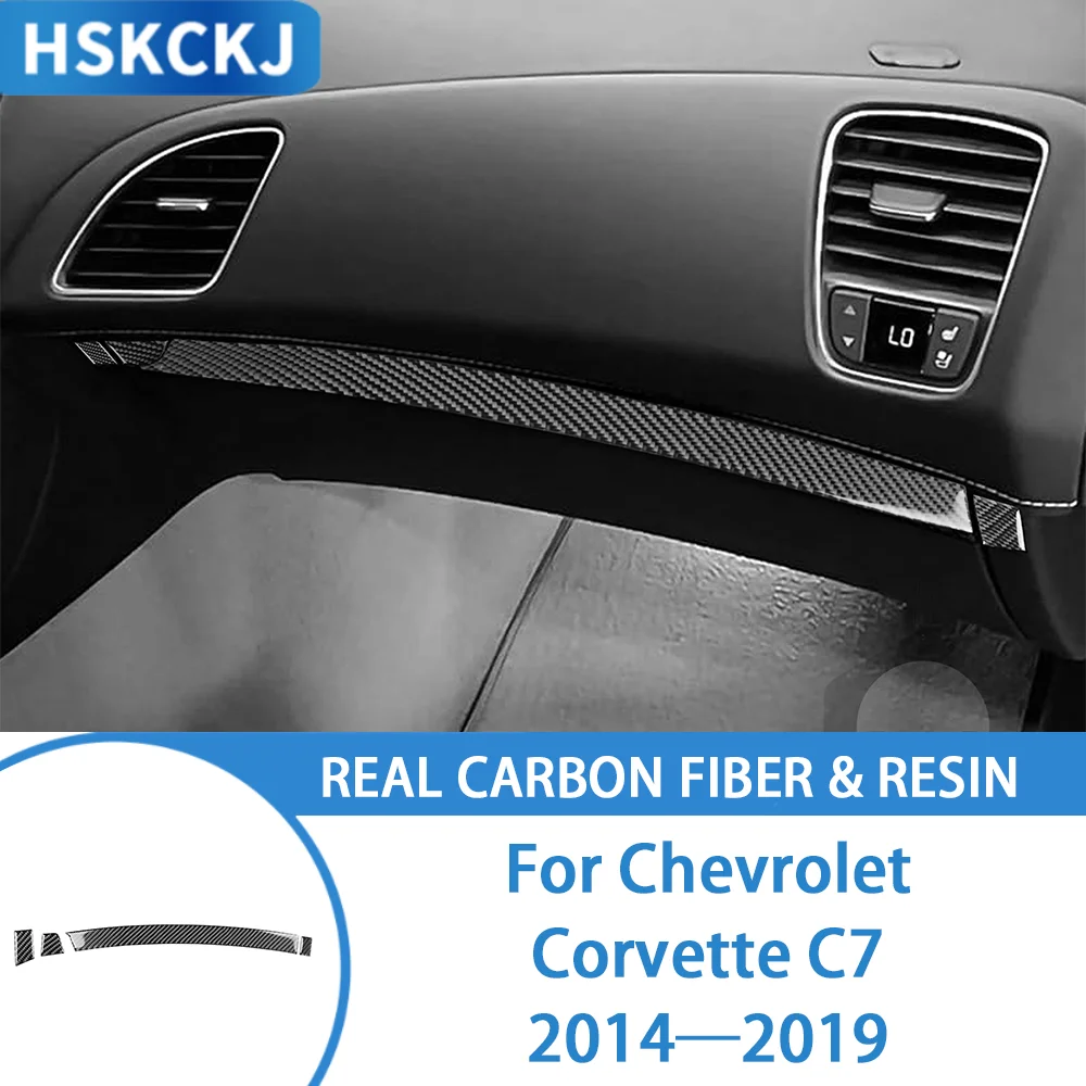 

Co-pilot Storage Box Carbon Fiber Trim Decal Auto Decoration Sticker Piano Black For Corvette C7 Accessories Interior 2014-2019