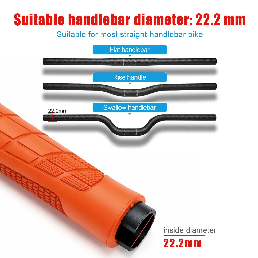 Chooee MTB Bike Grips Rubber Handlebar Grips Colorful 7 Colors Lock On Anti Slip Shock Absorbing For Mountain Bike Cycling