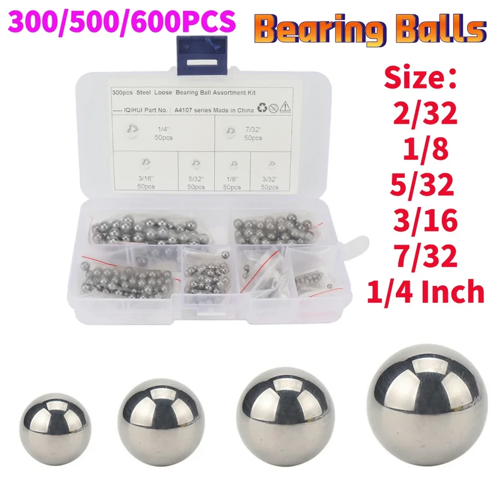 

600/300 шт. различные прецизионные стальные шарики подшипника 2/32 1/8 5/32 3/16 7/32 1/4 дюйма высокоточные подшипники гладкие шарики класса 25