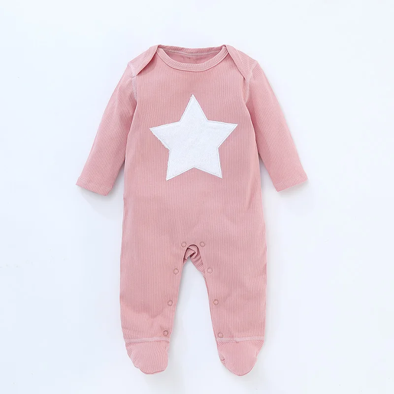 Newborn Baby Footed Romper Boy Girl Spring Autumn Long Sleeve Cotton Jumpsuit Overall Infant Onesies Start Baby footies Clothes