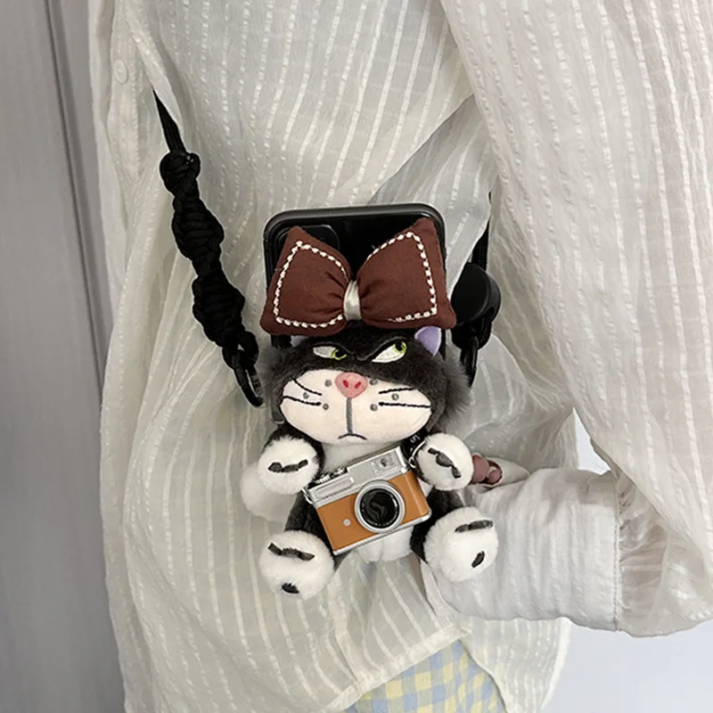Lucifer Cat Plushie Mobile Phone Hanging Ornament / Charm Stuffed Toy - Valentine's Day Souvenir & Birthday Gift view 2