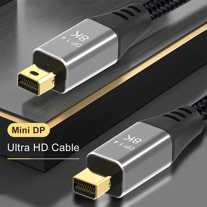 Mini DisplayPort to Mini DisplayPort Cable, Male to Male, 8K Resolution Ready, Compatible with MiniDP DisplayScreen etc