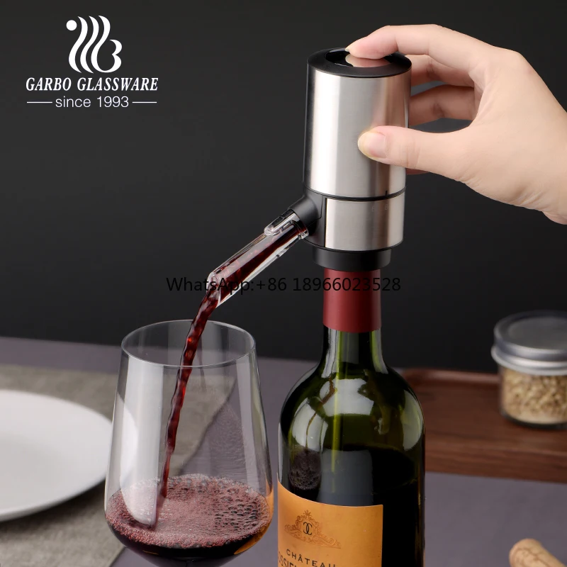 Modern Electric Wine Aerator and Dispenser Battery Power Wine Decanter Pump Dispenser 304 SS Automatic Wine Pourer Aerator