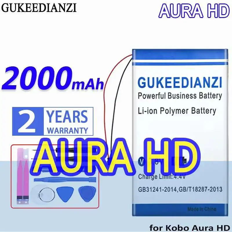 

E - Book Reader Battery 2000Mah Premium Replacement For Kobo Aura HD N204-Kbo-B