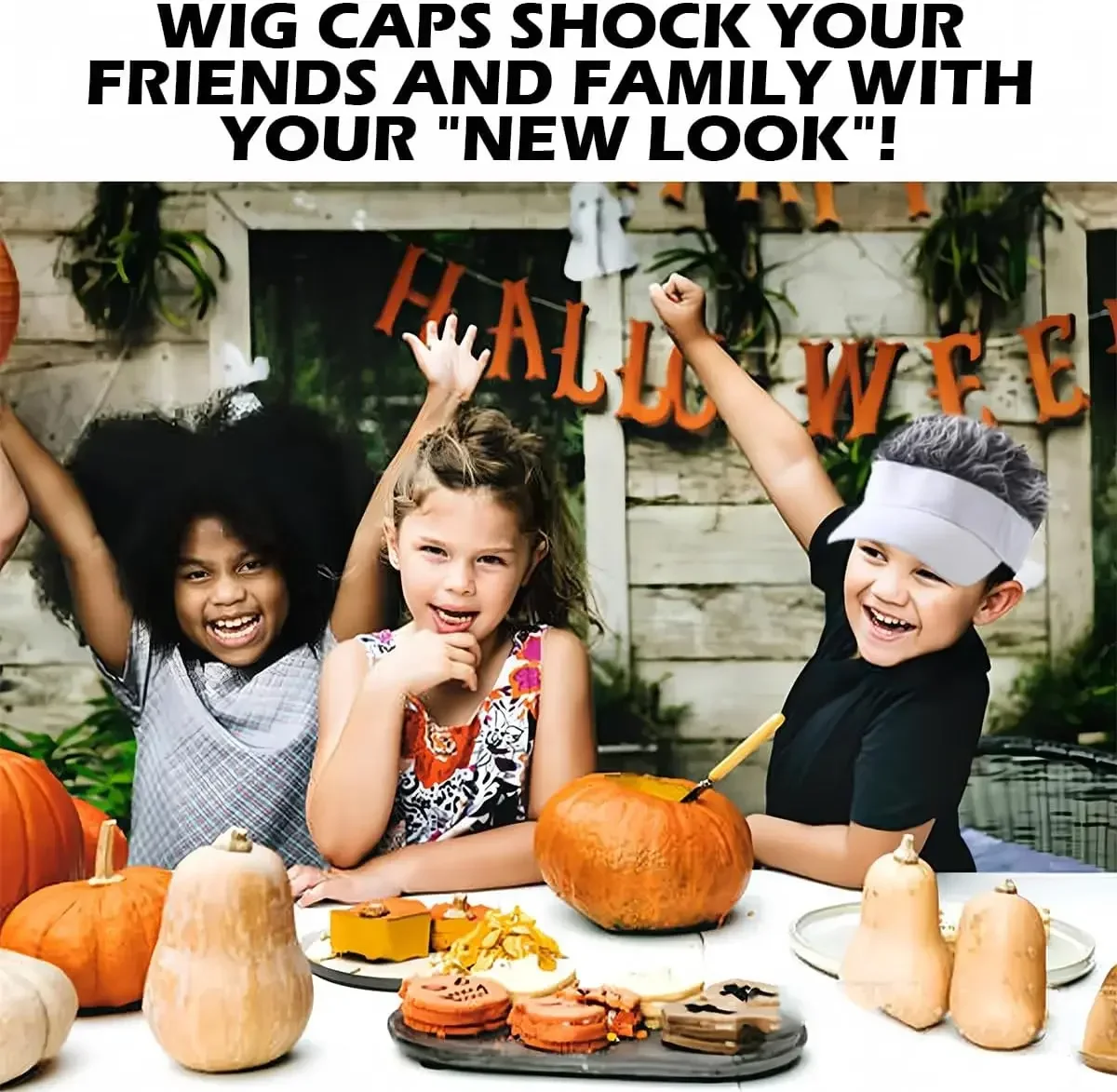 Sun Visor Hat with Fake Hair