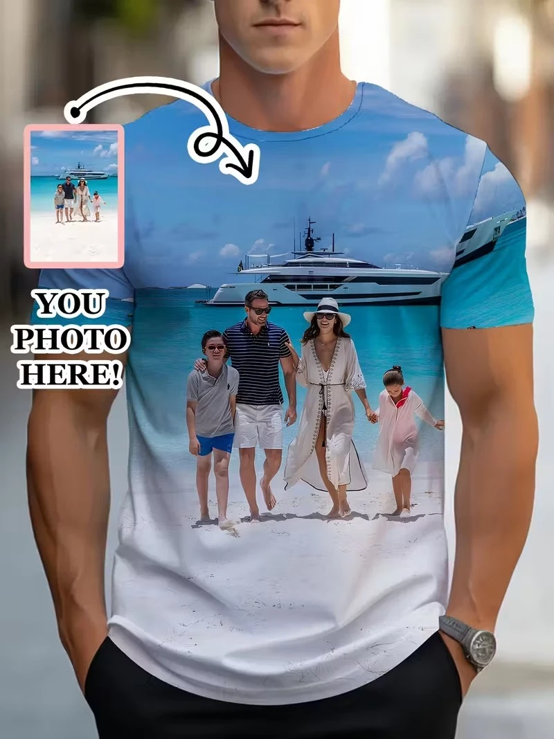 

3D Printed Custom T-Shirts Summer Plus Size Tee Shirt Design For Drop Shipping Wholesale Unisex Tops Custom Diy Photo Men Shirts