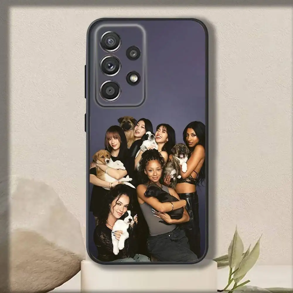 Hot Group K-Katseyes Phone Case For Samsung S 25,24,23,22,30,21,10,9,Ultra,Plus,Lite,FE,4,5 G Soft Black Case