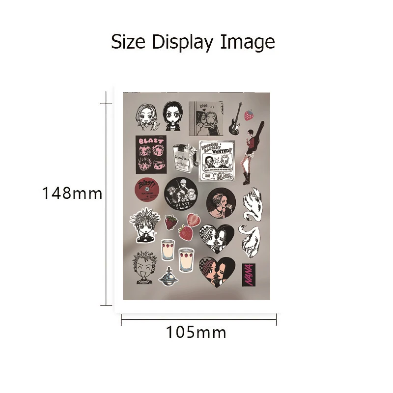 8/16 Blatt Cartoon NANA Animation Graffiti Puzzle Aufkleber PVC-Material DIY Handy Kinder Alltagsspielzeug Wasserfeste Party-Sticker – Detail 5