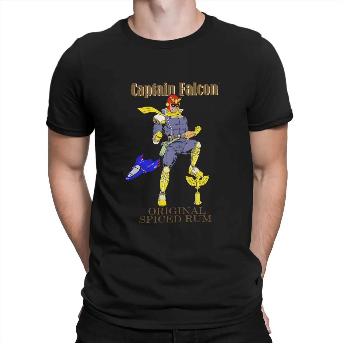 F-Zero Speed Game Captain Falcon's Brewing Co Tshirt Homme Men's Clothing Polyester T Shirt For Men