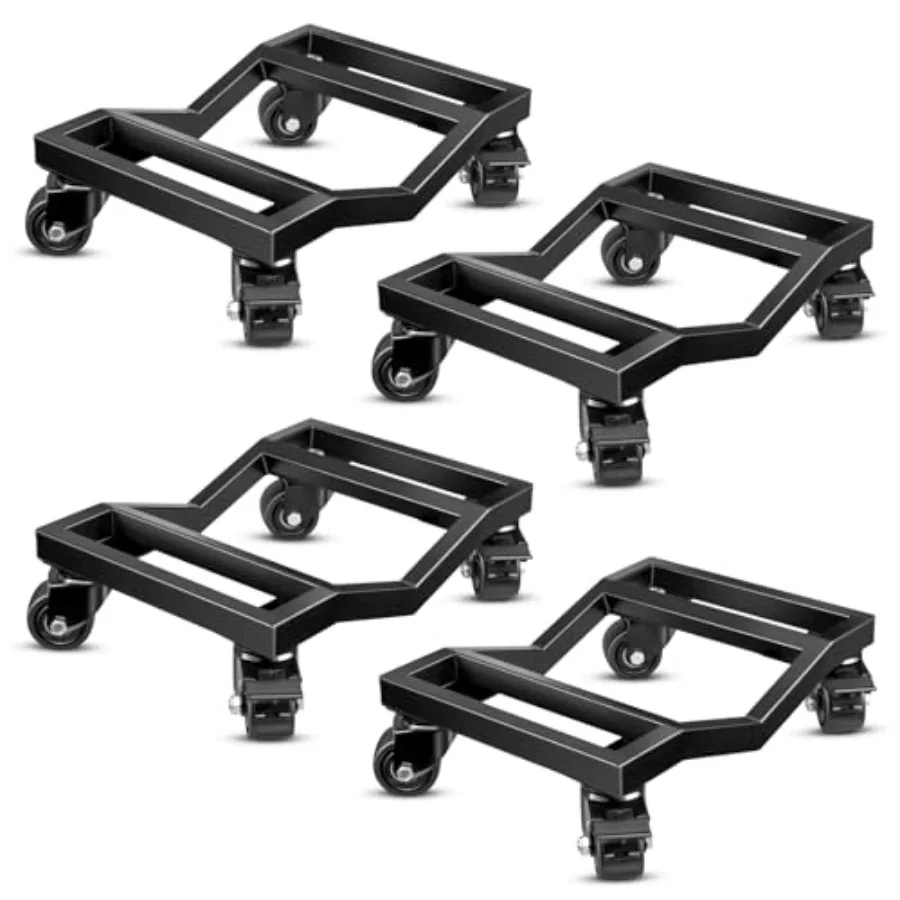 

Car Dolly Set of 4, 6000 LBS Wheel Dolly, Heavy Duty Vehicle Dollies, Double V-Shaped Design and Nylon Casters with Brakes Used