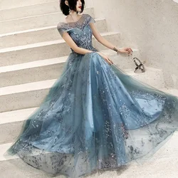 Customized Customized Fairy Temperament One-shoulder Evening Dresses Boat Neck Appliques Slim Elegant Wedding Robe 2024 Prom Ves