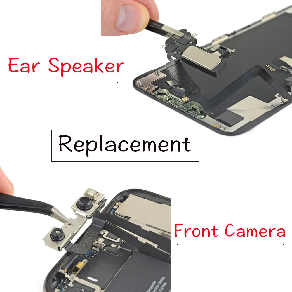 Front Camera With Flex Cable Replacement For iPhone 11 12 Mini Pro Max Ear Speaker Flex NO Face ID