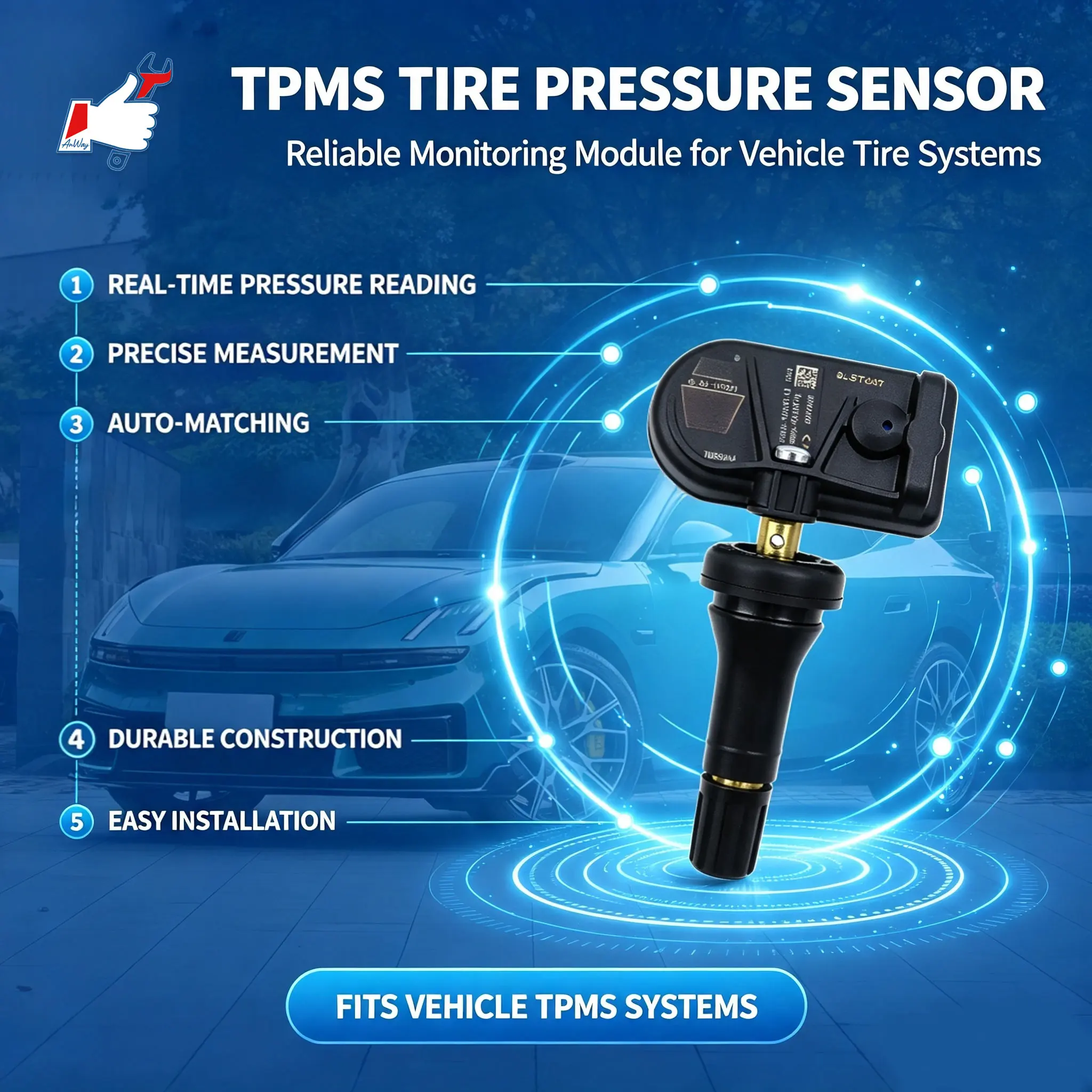 Custom Fit Car Tire Pressure Monitoring Sensor For Lynk & Co 10 EM-P 2025-2026 Auto Learn TPMS Sensor High Accuracy Stable