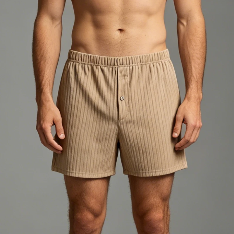 5-Piece Set Of Men's Flat Corner Pants All Season Solid Color Shorts Casual Daily Youth Fashionable And Comfortable Square Corne