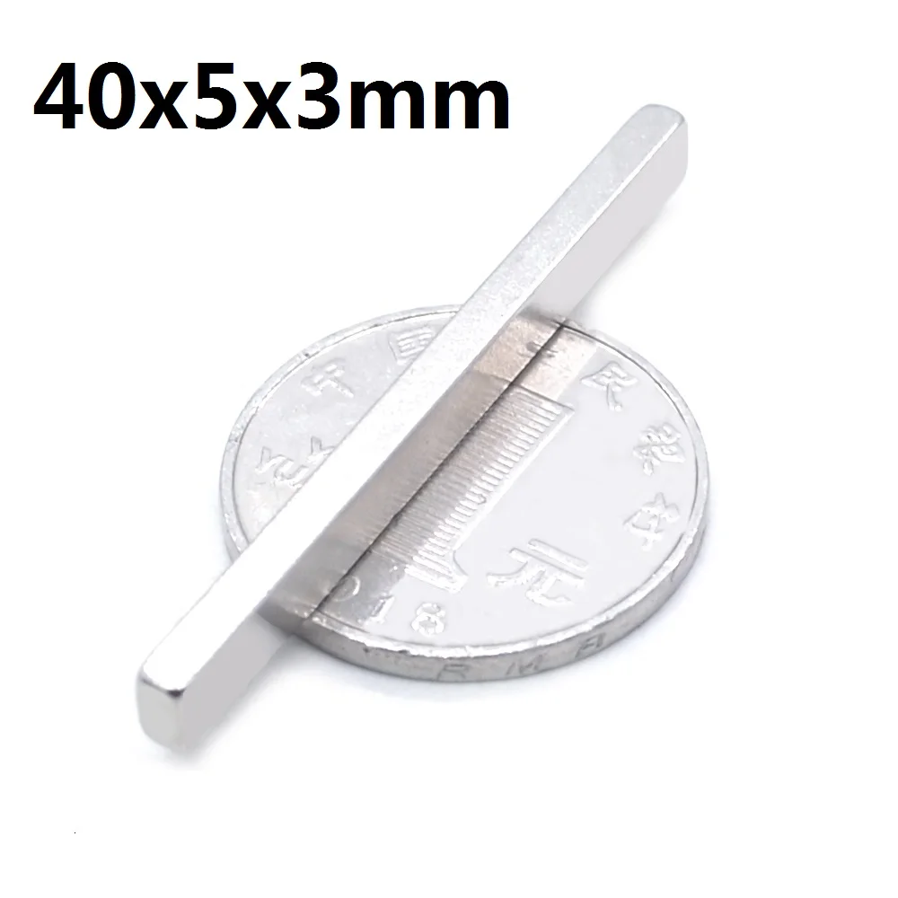 1-500Pcs 40x5x3MM Neodymium Magnet 40mm x 5mm x3mm N35 NdFeB Block Super Powerful Strong Permanent Magnetic imanes    NEW MAGNET