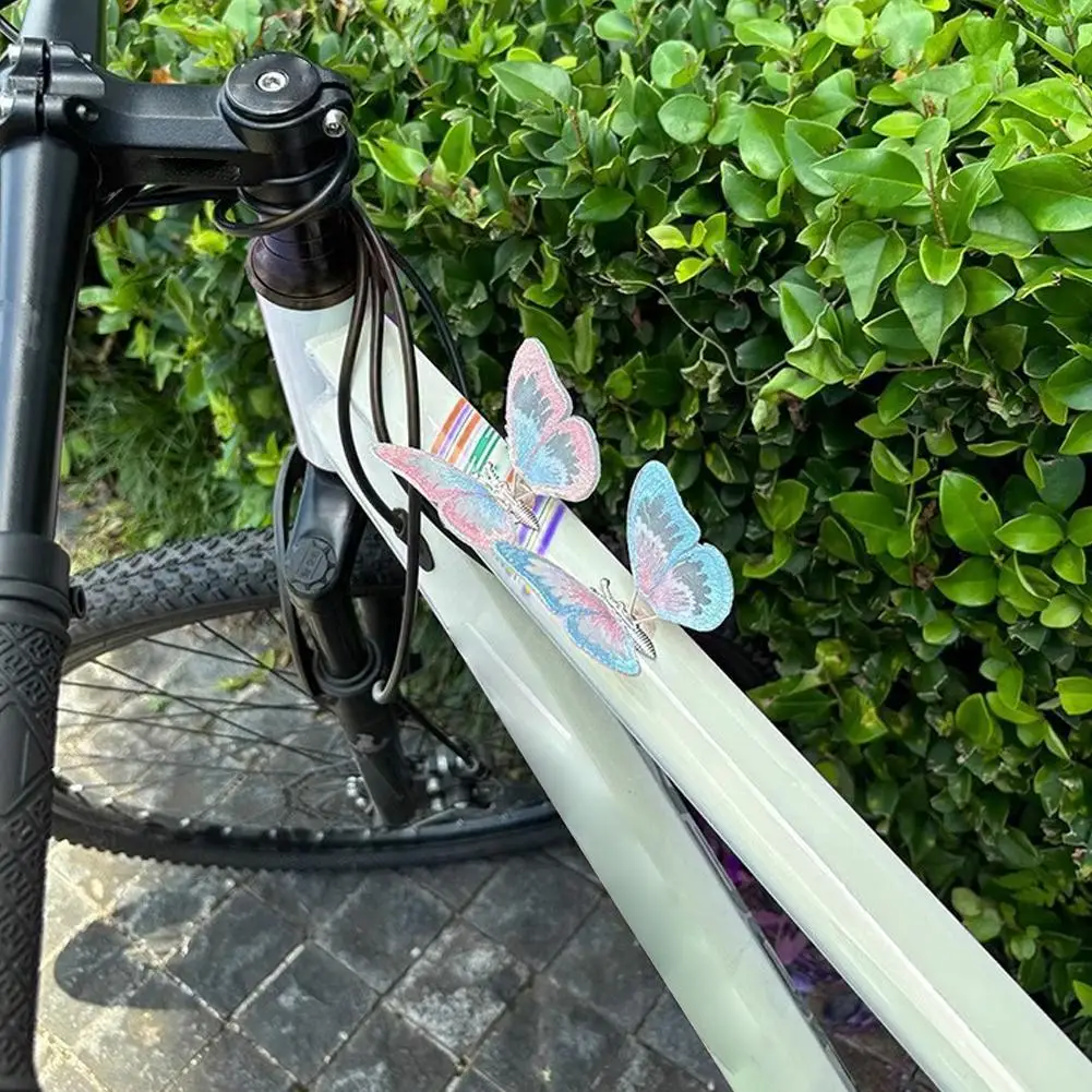 1pcs Creative Cute Bicycle Flying Butterfly Stickers Multi-functional Road Bike Car Interior Decoration Accessories