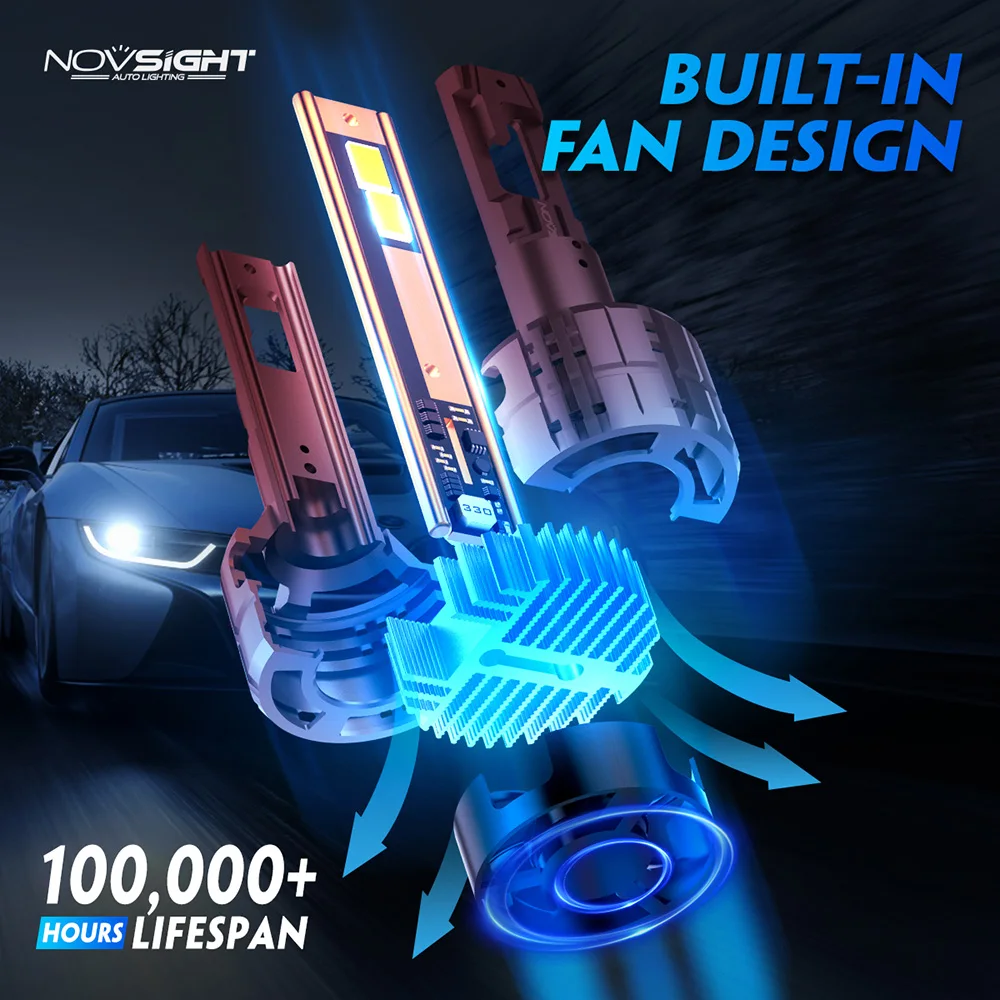 Novsight H7 LED Headlight H4 luci a LED per Auto LED H11 9005 HB3 9006 HB4 9012 6500K 40000LM 200W 12V LED Auto fendinebbia lampadine