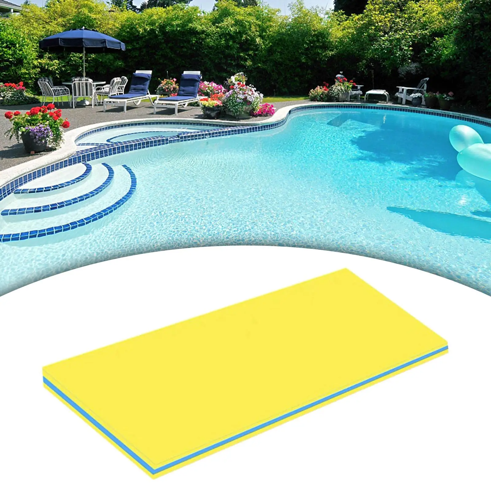 Kids Water Float Mat Lounger Float Comfortable Family 2 Layers Floating Pad Roll up Mattress for Boating Outdoor Outside