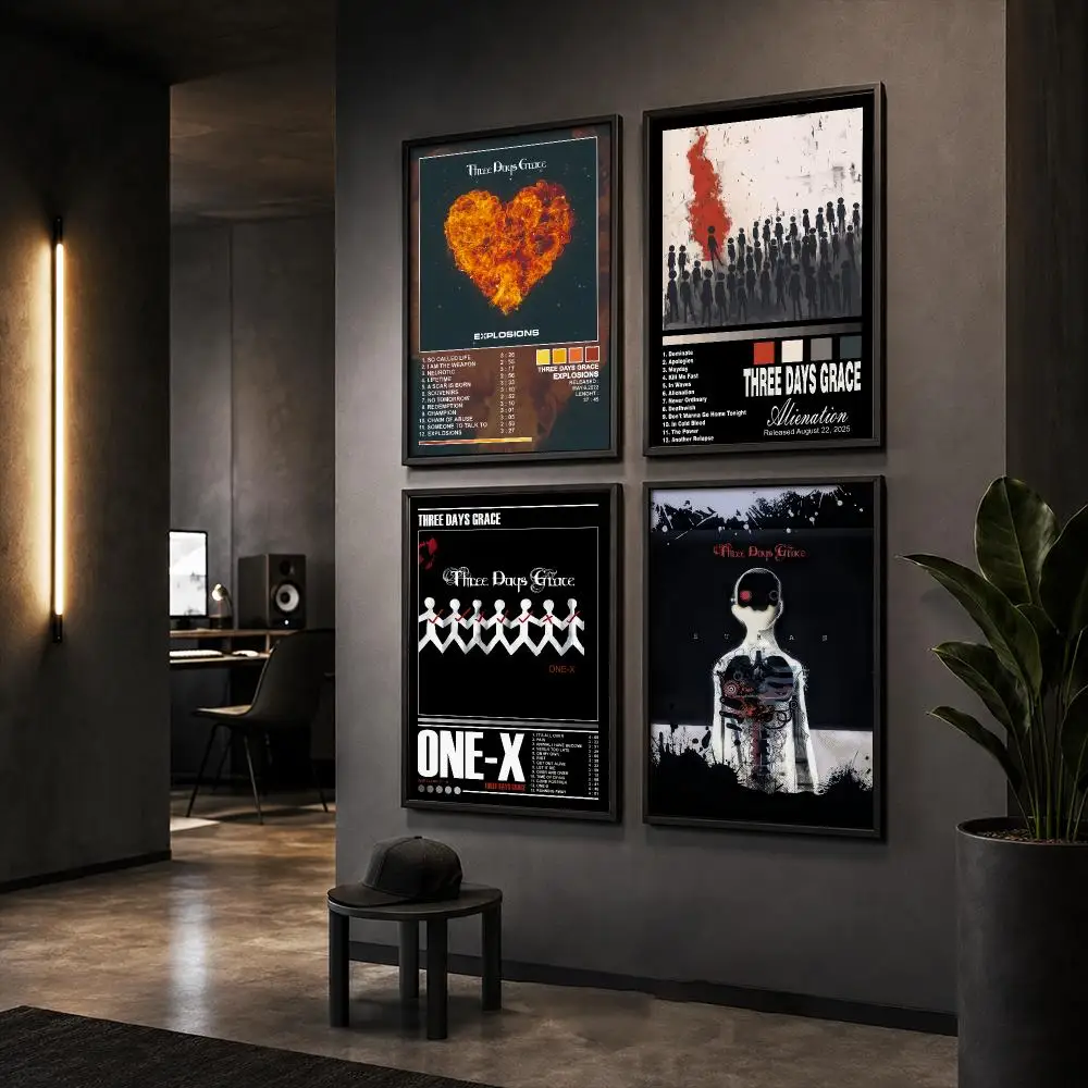 Rock Band T-Three Days G-Grace Poster Wall Art Print Sticker for Bedroom Living Room Dorm Office Modern Home Decor