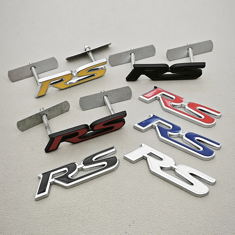 3D Metal Car Styling RS Logo Rear Fender Trunk Badge Front Grille Emblem Sticker For FIT Jazz Civic HRV Jade Auto Acceessories