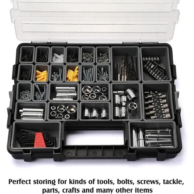 Stackable Toolbox Multi-grid Parts Storage Box Plastic Accessory Tool Box for Hardware Parts Screws Organizer Workshop Tool Case