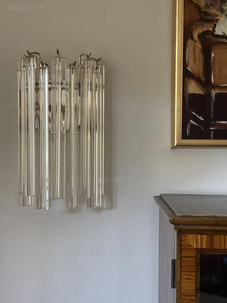 American Style Led Wall Lamp, Glass Crystal Strip Home Decoration Staircase Living Room Villa Lobby Bedroom Bedside Lamp