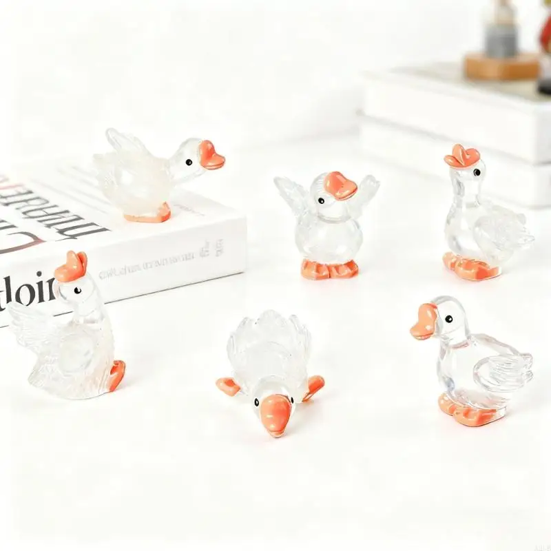 30 peças resina brilhante gansos estátua para escritório sala estar decoração noctilucence animal estatueta cena a2ub