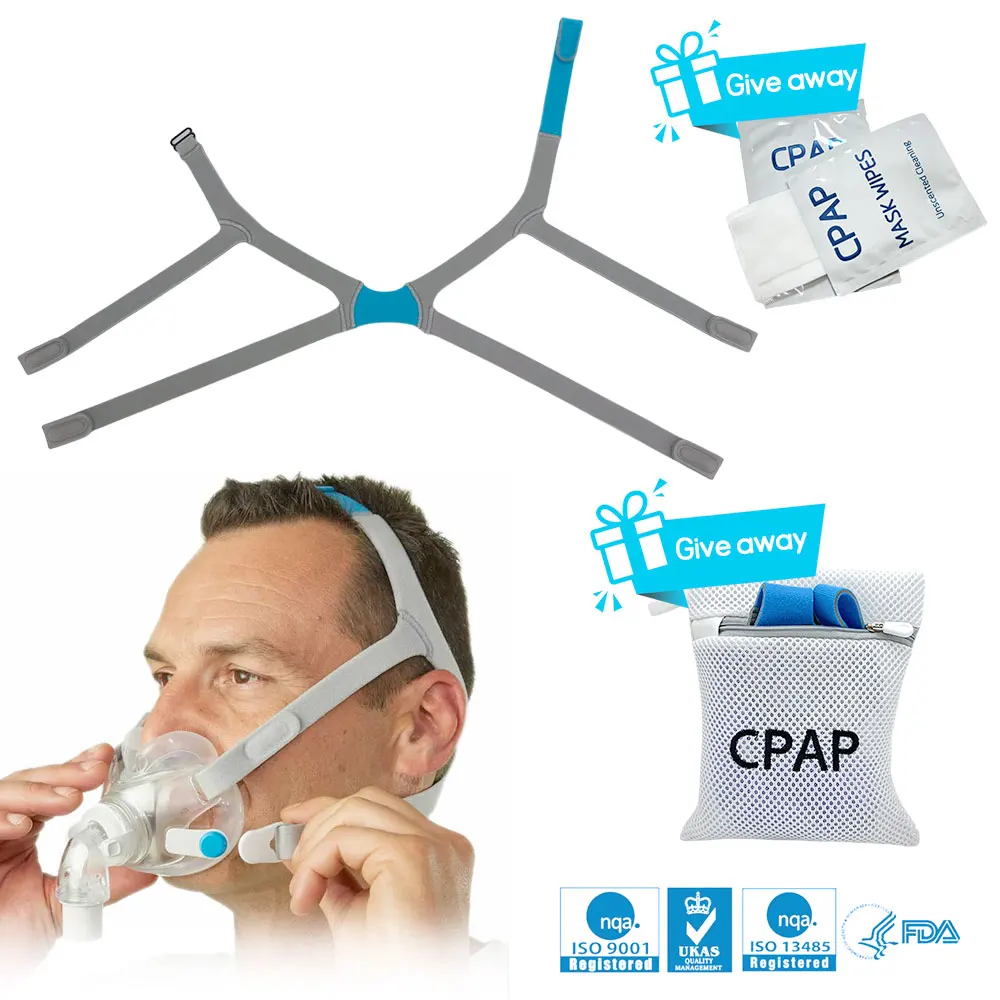 Confezione da 2 copricapo ResMed AirFit F30-per copricapo CPAP-accessori CPAP di ricambio-dimensioni Standard, con 4 clip