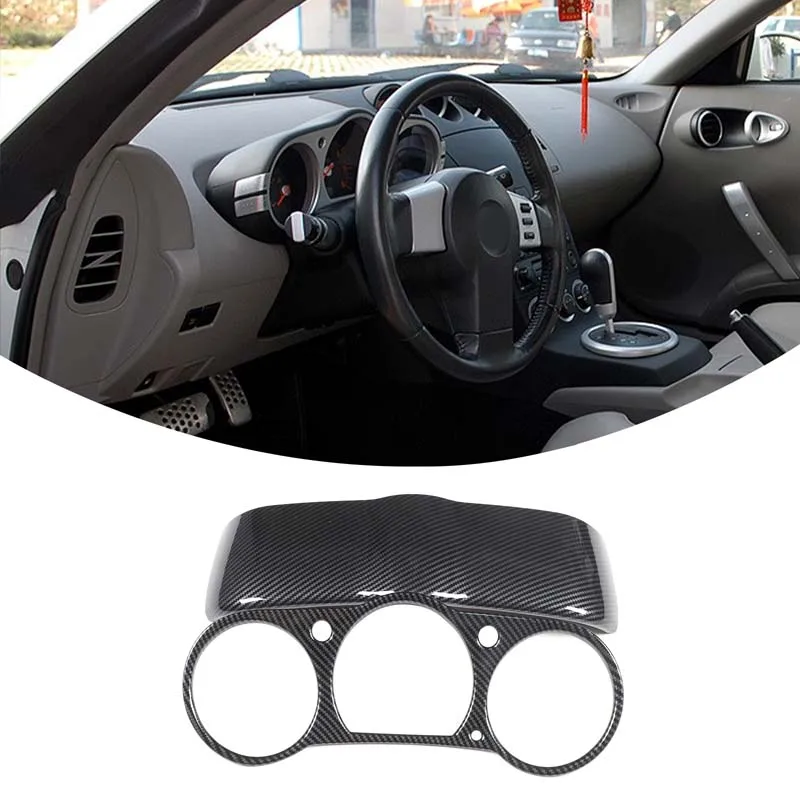 

Для Nissan 350Z 2003-2006 ABS углеродное волокно приборная панель автомобиля тахометр панель декоративная крышка наклейка аксессуары для салона автомобиля