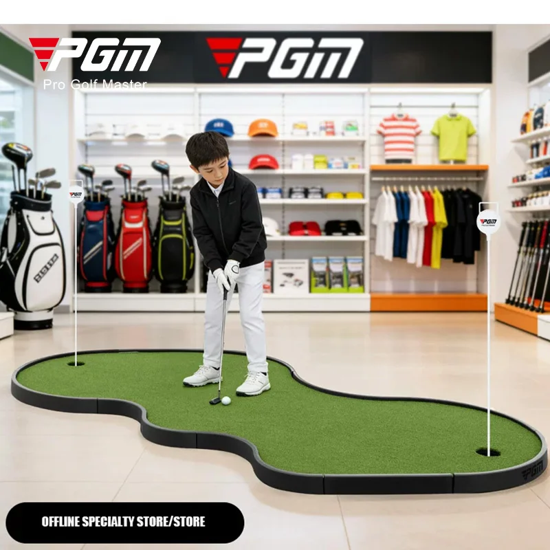 PGM GL025 Mini Golf Park, Indoor Outdoor Putting Green Mat, Portable Golf Practice Surface