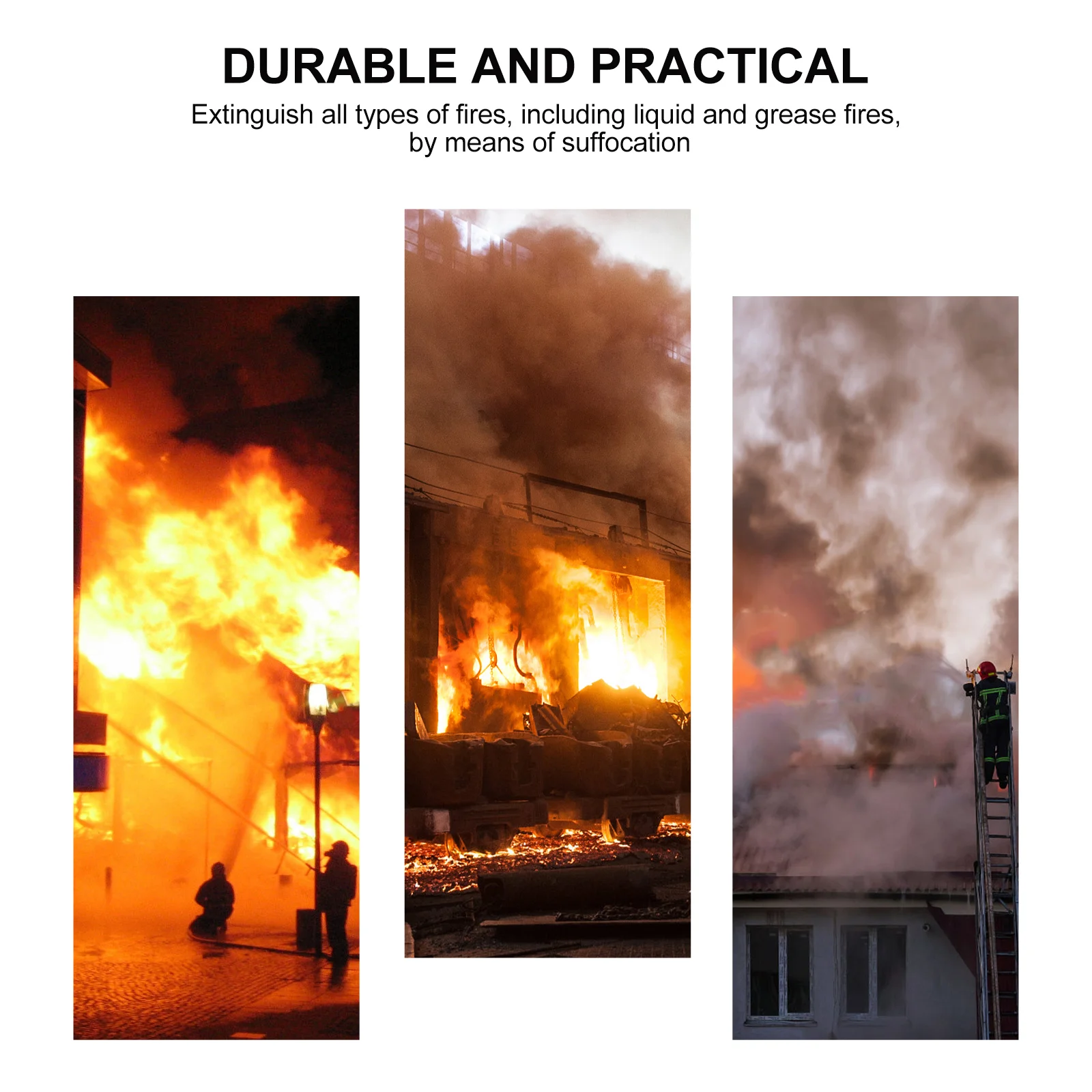 

Fiberglass Fire Blanket Premium Fire Suppression Blanket Emergency Use Kitchen Car Camping Durable Heat Shield Protection