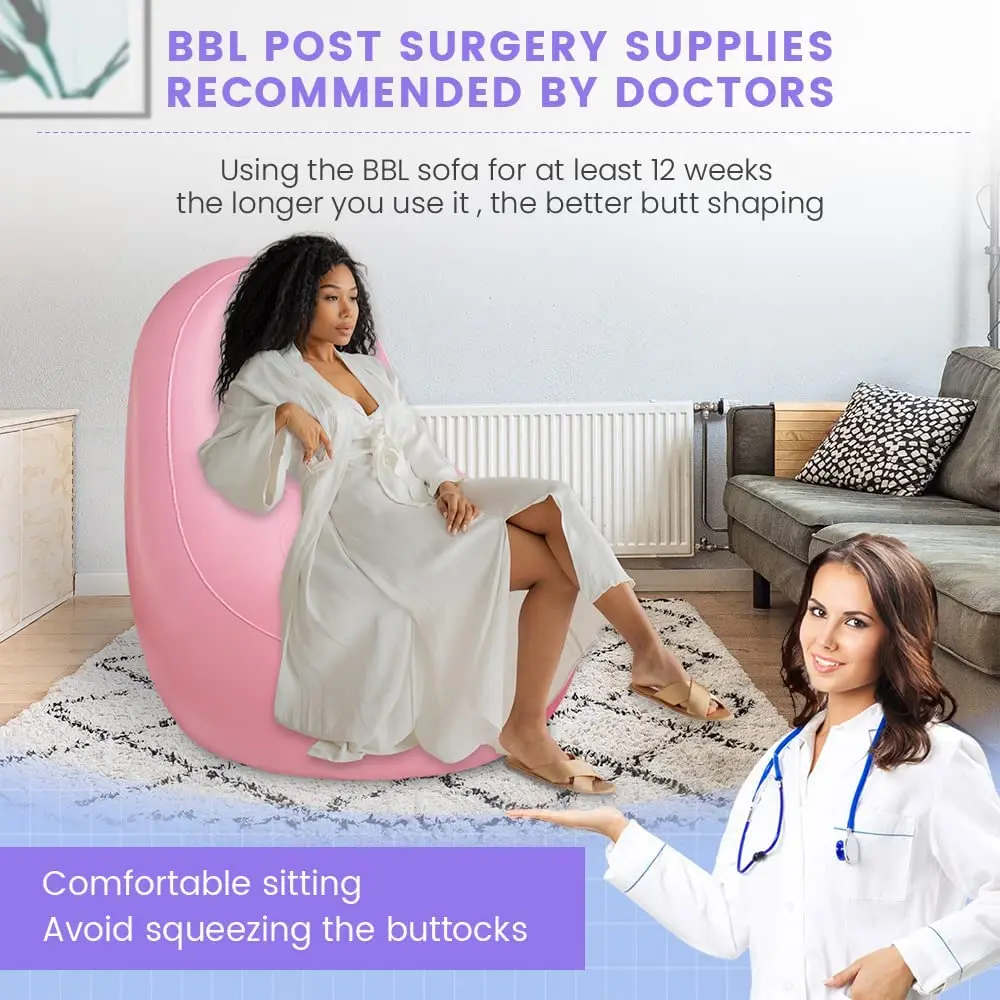 BBL Chair After Surgery for Butt with Hole with Built-in Pump, Inflatable BBL Sofa After Brazilian Butt Lift Surgery for Sitting